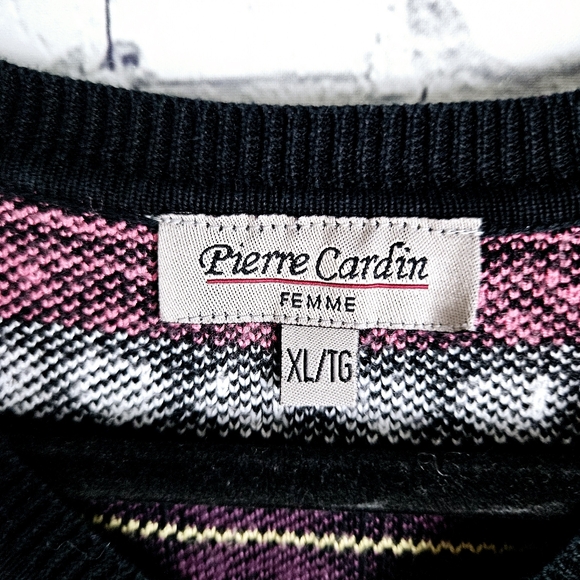 PIERRE CARDIN FEMME | vintage v-neck fair isle cotton knit sweater - Picture 3 of 7